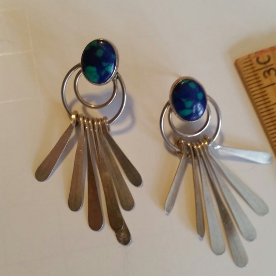 Sterling  and Chrysocolla earrings - image 4