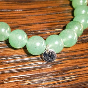 Grade A Green Aventurine bead Bracelet 8mm with sterling silver or gold plated tag image 2