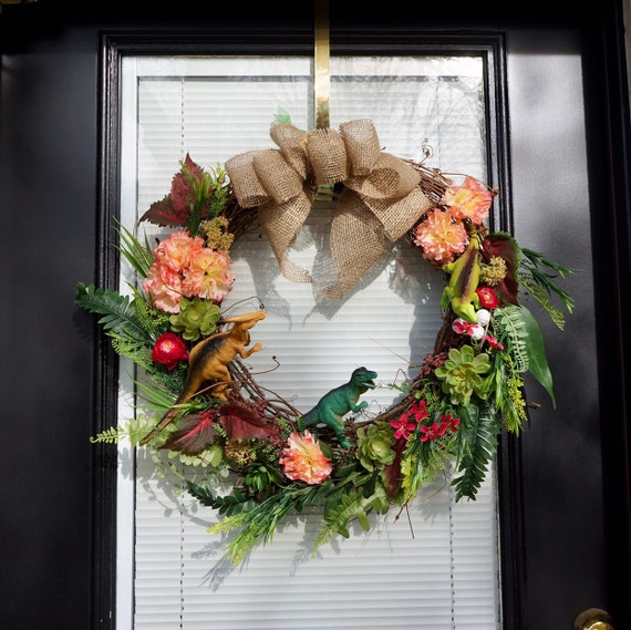 Dinosaur Wreath Jurassic Park Etsy