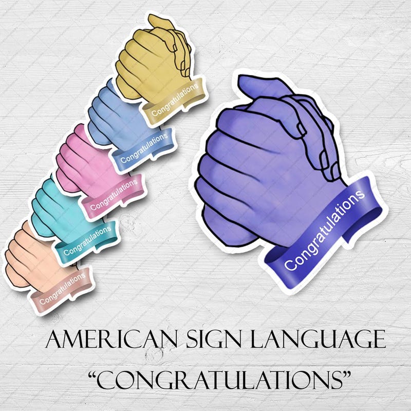 Congratulations Sign Language Congratulations Stickers - Etsy