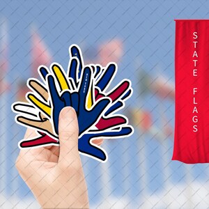 Sticker drapeau ASL - langue des signes amour & autocollant drapeau - États du Mississippi à New York - Etats-Unis - langue des signes américaine vinyle autocollant