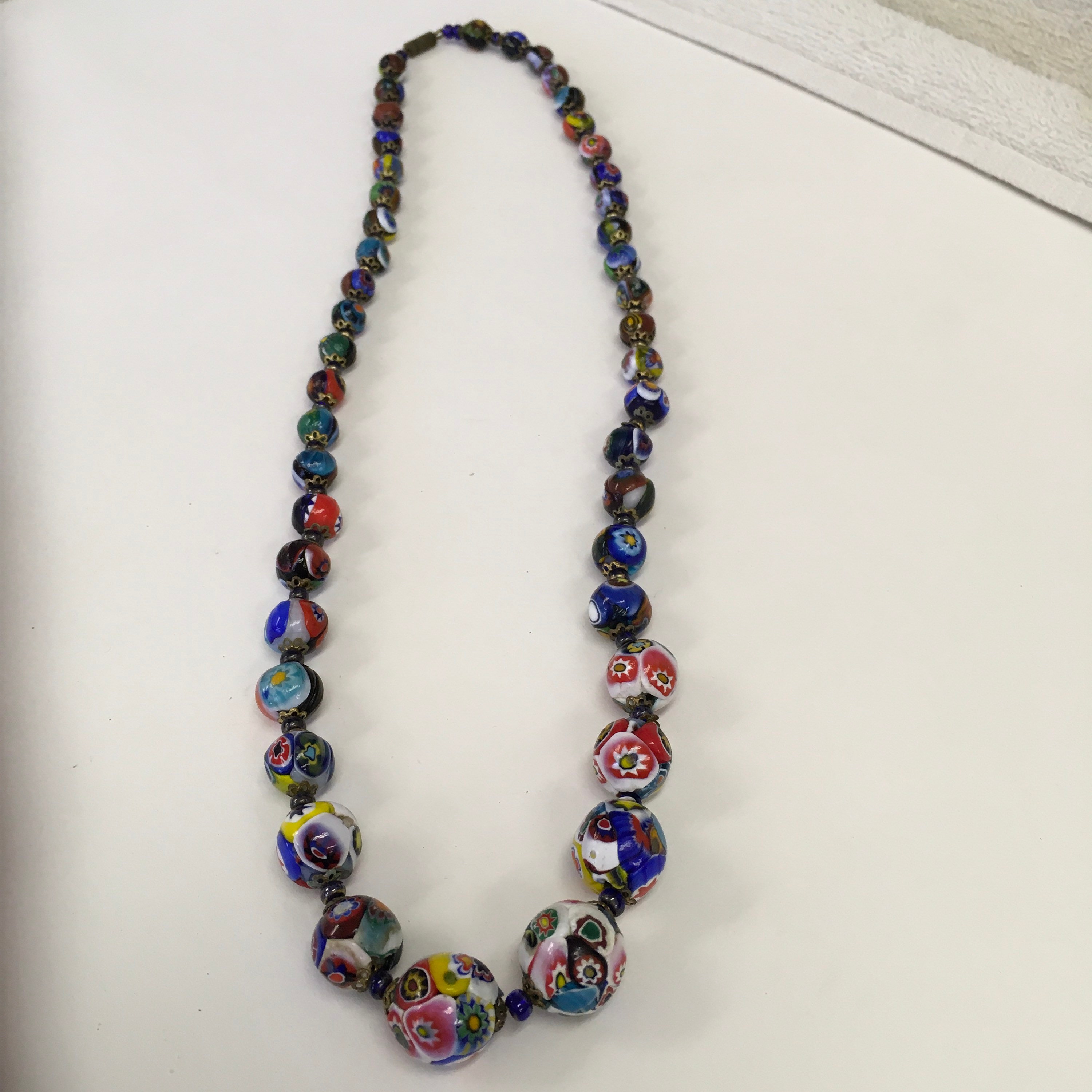 Venetian Murano Millefiori Glass Bead Chain Necklace – The Jewelry Lady's  Store