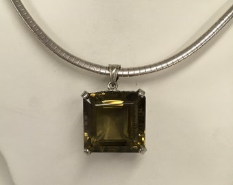 Smokey quartz gemstone in sterling silver pendant