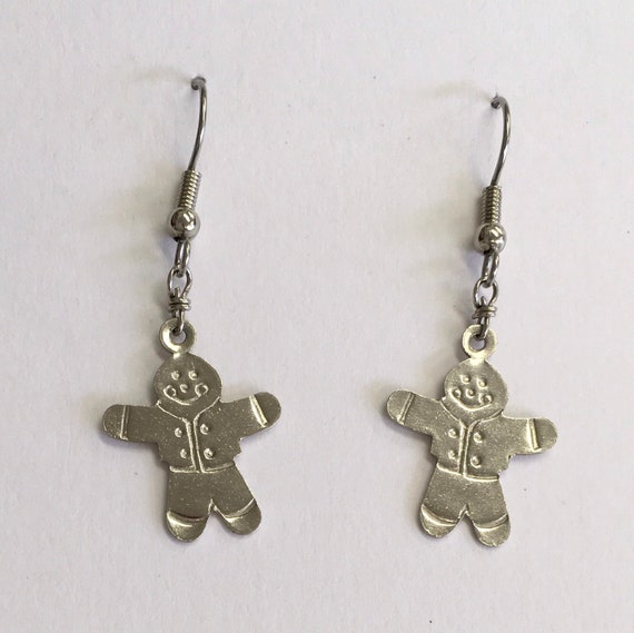 Gingerbread man earrings - image 1