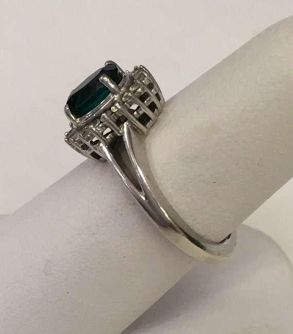 Synthetic May birthstone ring in sterling silver - image 4