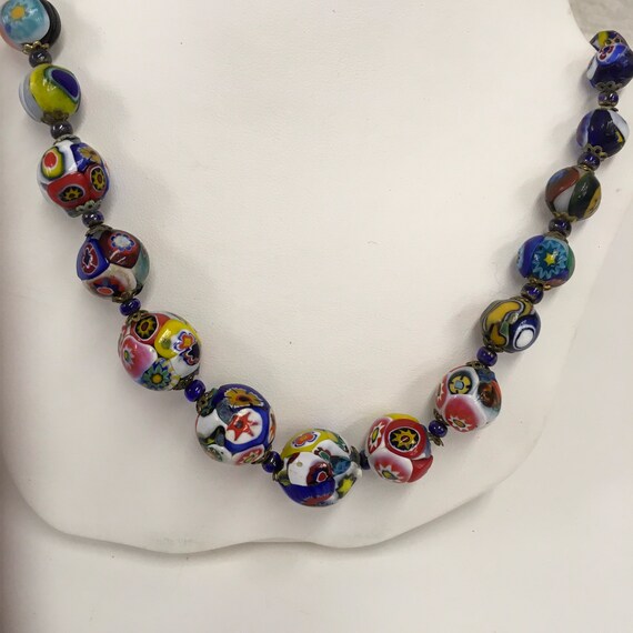 Murano glass bead necklace 24” Gem