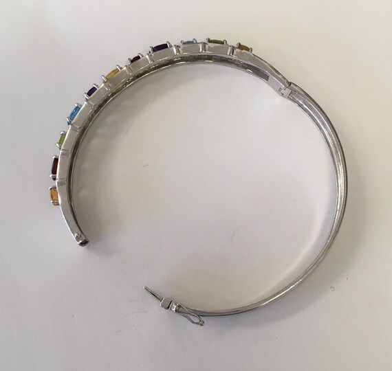 Multi colored gemstone bangle bracelet - image 5