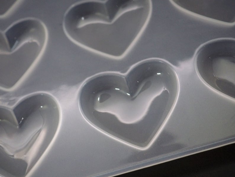 resin molds Mold Silicone Hearts-Silicone Heart mold-9 cavity shiny-epoxy