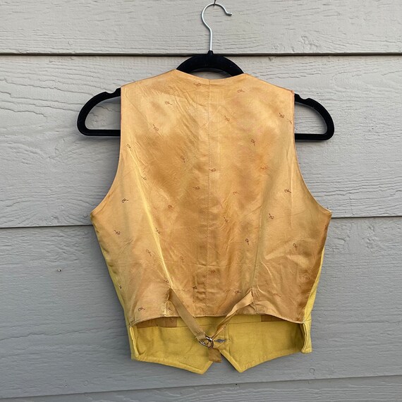 Vintage 70s Canary yellow fox hunting vest - image 3