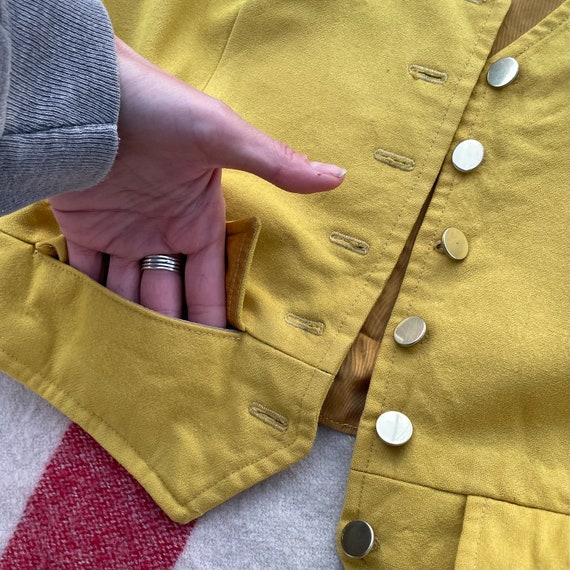 Vintage 70s Canary yellow fox hunting vest - image 7
