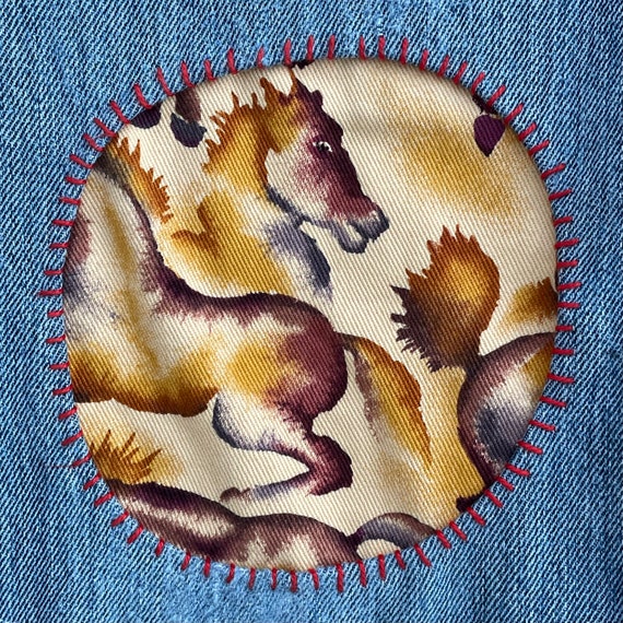 Upcycled western 501 levi patched up jeans - image 5