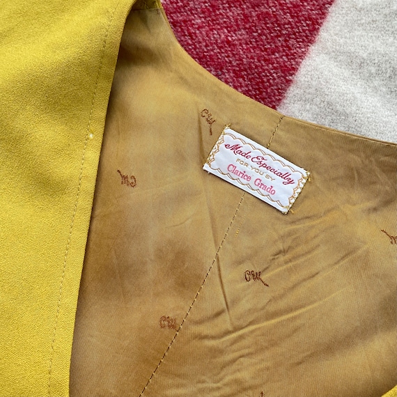 Vintage 70s Canary yellow fox hunting vest - image 8