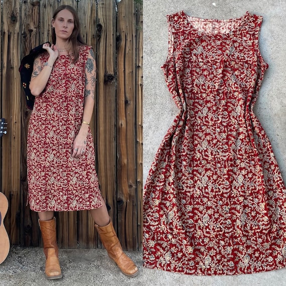 Vintage 70s handmade paisley dress - image 1