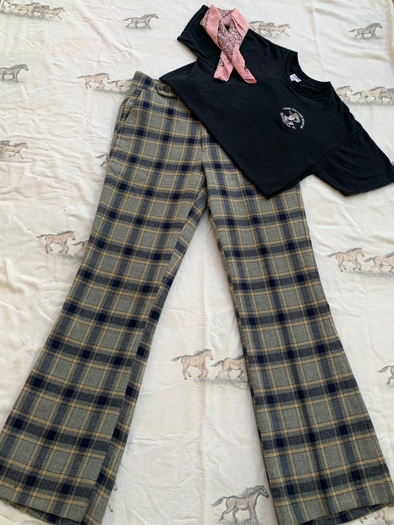 Vintage 1960s Jaymar SansaBelt Wool Plaid Pants