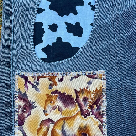 Upcycled patchwork Levi’s button fly jeans - image 5