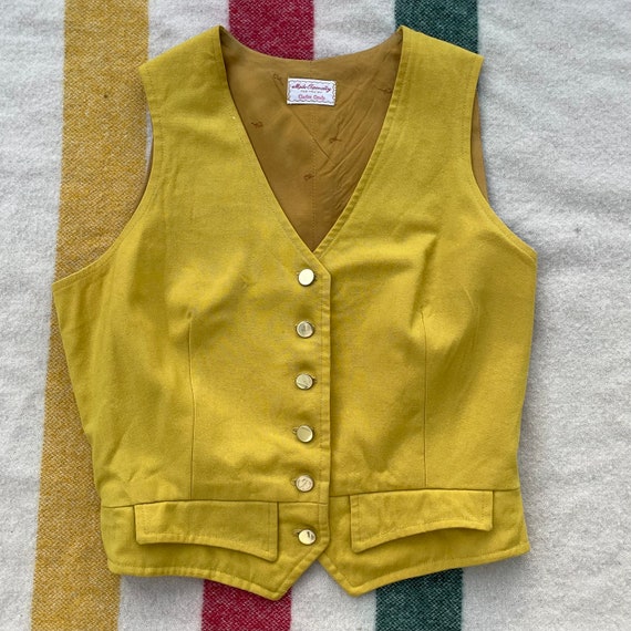 Vintage 70s Canary yellow fox hunting vest - image 1