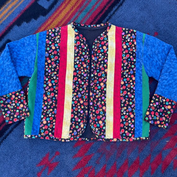 Vintage handmade 80s quilt jacket - image 2