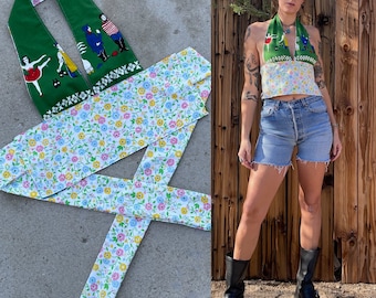 Handmade reversible halter top