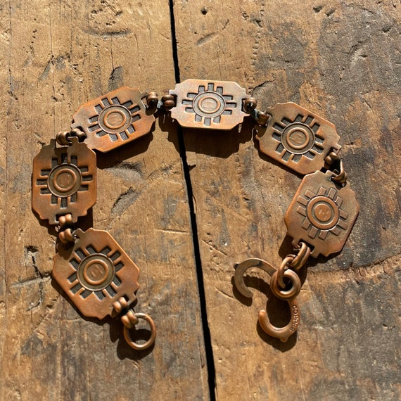 Vintage copper western bracelet