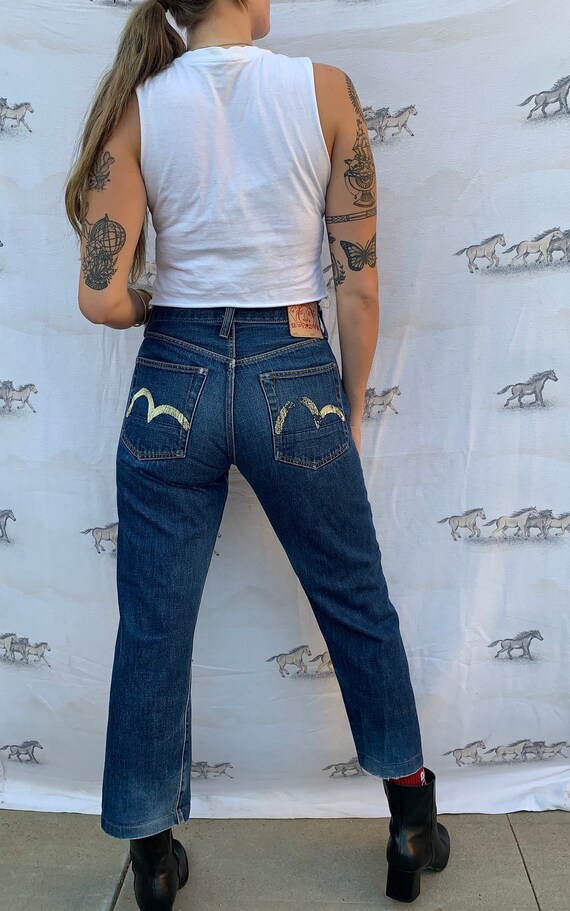 Vintage Evisu High waisted button fly jeans