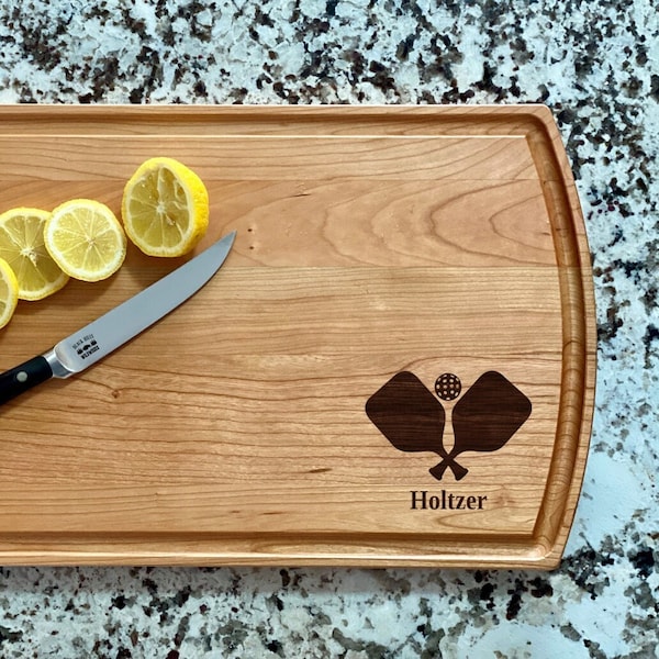 Pickleball Cutting Board | Pickleball Charcuterie Board | Custom Serving Tray | Personalized Housewarming Closing Gift | Sport Gift