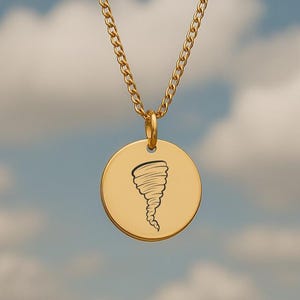 Tornado Necklace – Gold or Silver Weather Charm – Personalized Storm Chaser Gift – Dainty or Bold Jewelry – Keychain Available