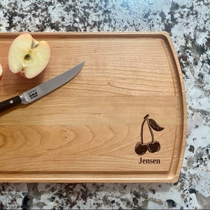 Cherry Cutting Board | Fruit Charcuterie Board | Custom Serving Tray | Personalized Dessert Gift | Kitchen Cutting Gift
