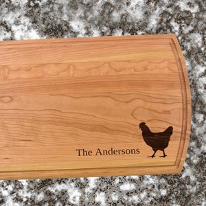 Chicken Cutting Board | Farm Charcuterie Board | Farmer Custom Serving Tray | Personalized Housewarming Closing Gift | Wedding Anniversary