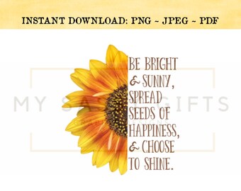 Download Sunflower quote | Etsy