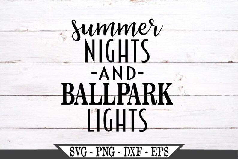 Summer Nights and Ballpark Lights SVG Baseball SVG png | Etsy