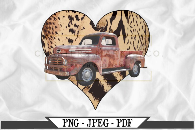 Download Leopard Print PNG Vintage Red Truck Clipart Heart Vector ...
