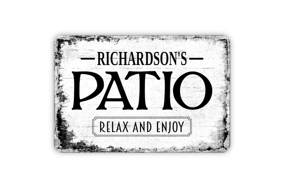 Patio Sign Personalized Backyard Paradise Porch Deck Metal Wall Art