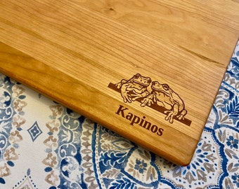 Frogs Cutting Board | Love Toads Charcuterie Board | Custom Serving Tray | Personalized House Closing Gift | Wedding Anniversary Gift