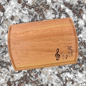 Music Notes Cutting Board |  Melody Charcuterie Board | Custom Serving Tray | Personalized Housewarming Closing Gift | Musician Gift