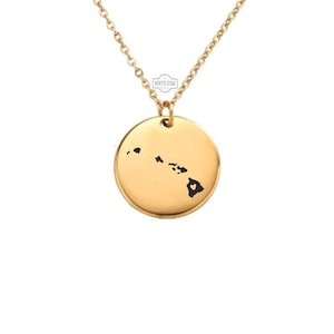 Hawaii Necklace – Gold or Silver State Charm – Personalized Island Gift – Aloha Jewelry – Tropical Keepsake – Keychain Available