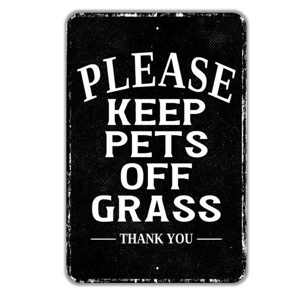 BTFLFDR Alu-Schild 'Please Keep Dogs Off Grass' - 20,3 X 30,5 Cm, Wetterfest