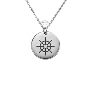 Nautical Wheel Necklace or Keychain – Ship Wheel Pendant Gift for Her or Him, Personalized Sailing Jewelry in Gold or Silver