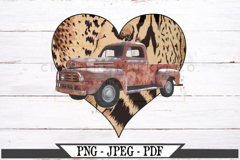 Download Leopard Print PNG Vintage Red Truck Clipart Heart Vector ...