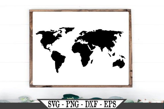 Download World Map Svg Vinyl Cutter Cut File For Cricut Silhouette Etsy
