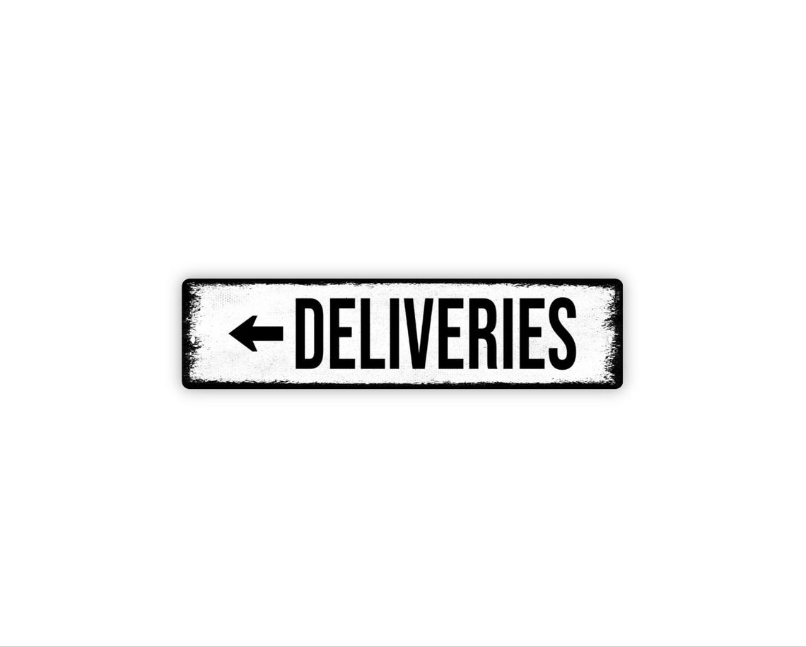 Deliveries Arrow Sign Metal Wall Decor for Business Entrance ...