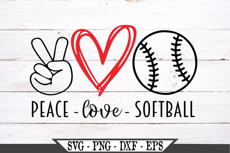 Download Peace Love Softball SVG Vector Cut File For Vinyl Cutter ...