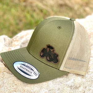 Tractor Snapback Trucker Hat – Leatherette Patch Farm Hat – Farmer Gift – Country Trucker Cap – Agriculture Hat for Him