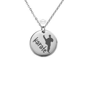 Karate Necklace – Gold or Silver Martial Arts Charm – Personalized Gift for Karate Students or Instructors – Keychain Available