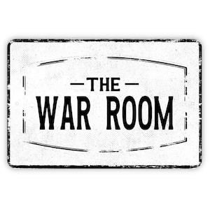 War Room Sign – Vintage Distressed Metal Prayer Room Sign, Faith Wall Decor, Church or Office Conference Room Inspiration Sign