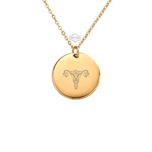 Uterus Necklace – Gold or Silver Reproductive Health Charm – Personalized Feminist Gift – OB/GYN or Doula Jewelry – Keychain Available