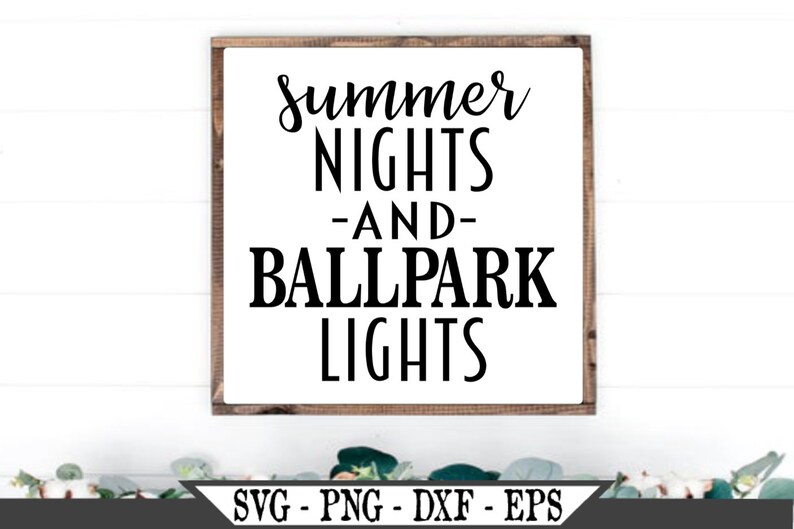 Download Summer Nights and Ballpark Lights SVG Baseball SVG png | Etsy