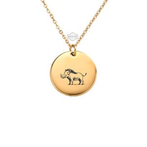 Wild Boar Necklace – Gold or Silver Warthog or Hog Charm – Personalized Hunting or Nature Gift – Rustic Animal Jewelry – Keychain Available