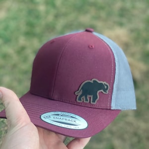 Elephant Hat – Snapback Cap with Engraved Elephant Design, Animal Lover Gift, Safari Style Mesh Back Hat for All, Patch Trucker Hat