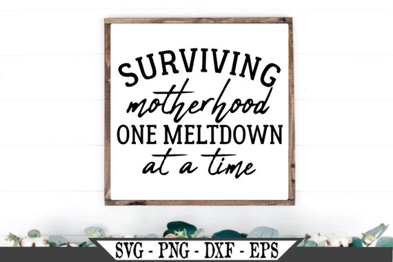 Funny Mom Mother Sublimation Design Mama Bear SVG Mothers Day Gift SVG File Surviving Motherhood One Meltdown At A Time svg