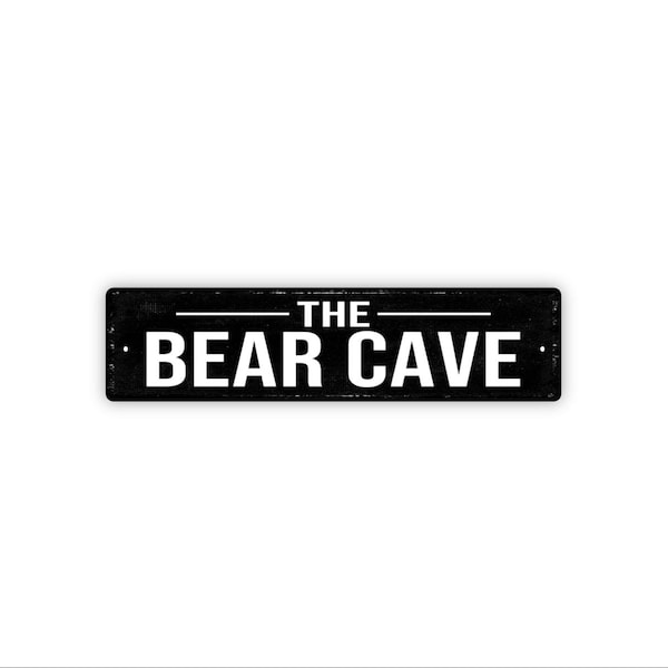 The Bear Cave Sign Metal Wall Decor for Cabin, Lodge or Rustic Retreat, Woodland Theme Wall Art Accent Display